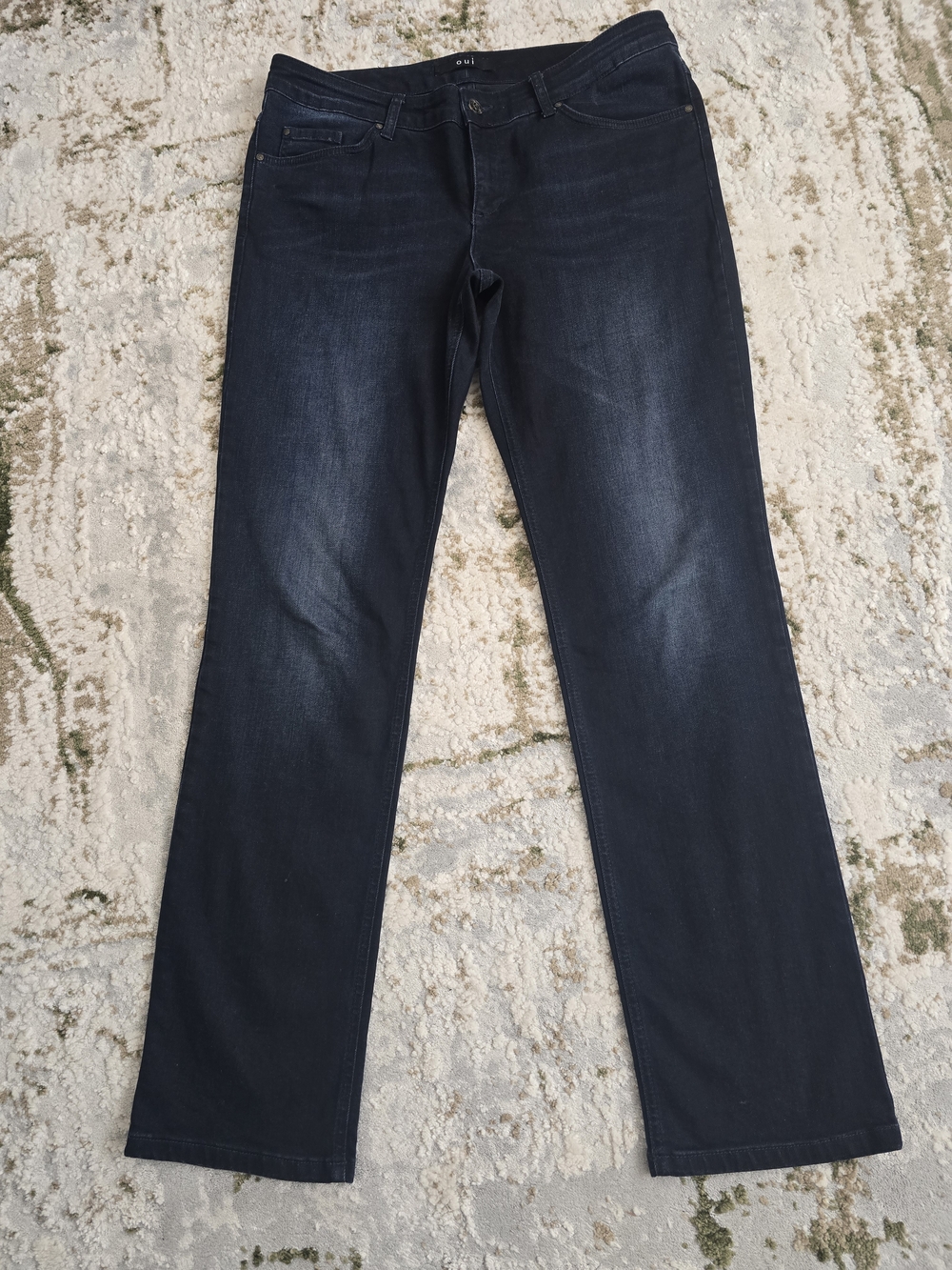 Oui Women’s Straight-Leg Jeans in Dark Blue Size 10